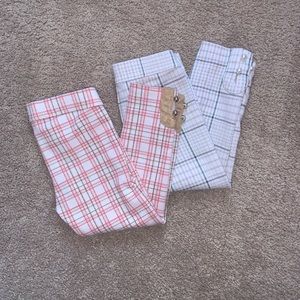 Two pair Janie and Jack Plaid Jaquard Pants 3T